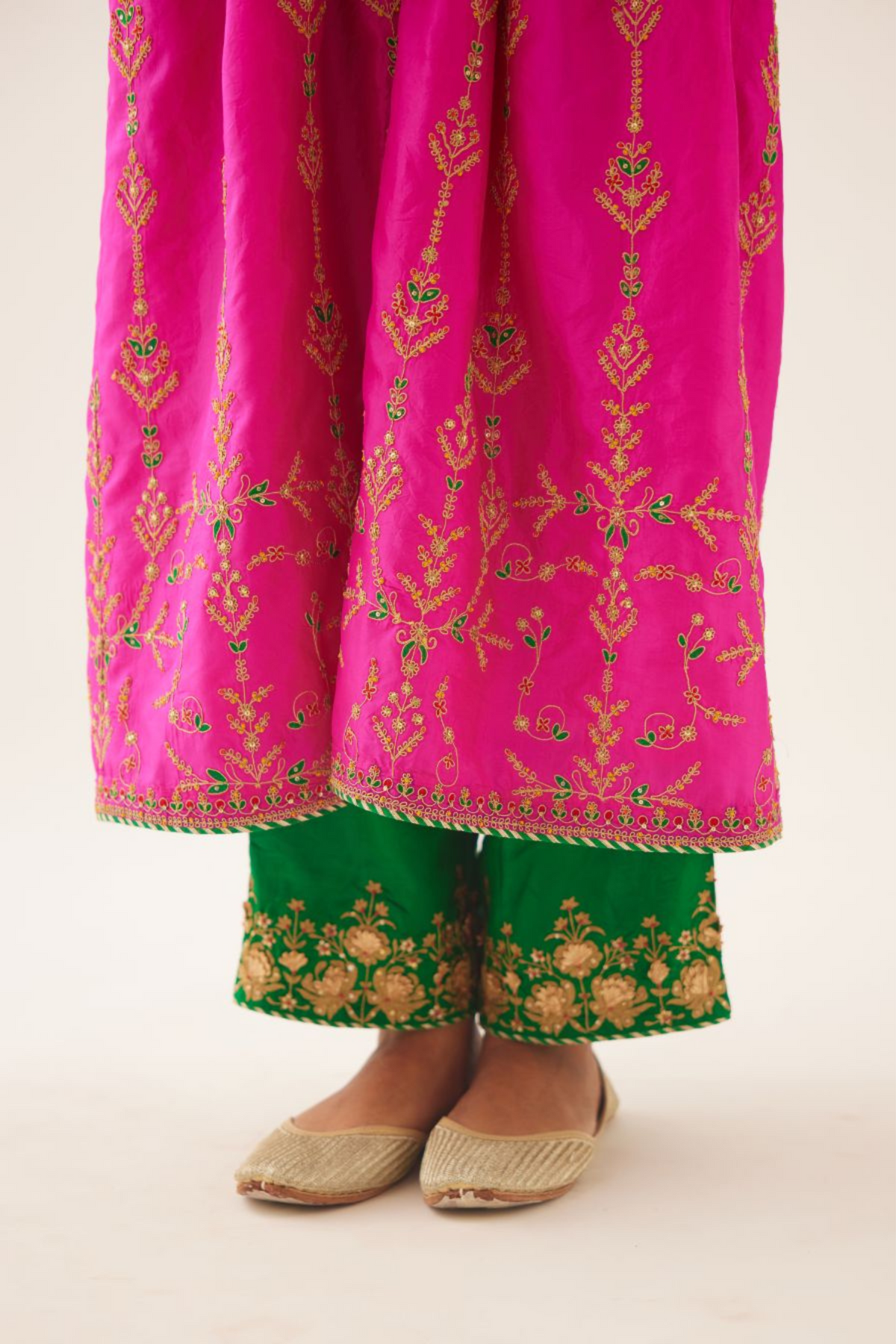 Fiji Fuchsia Silk Kurta Set