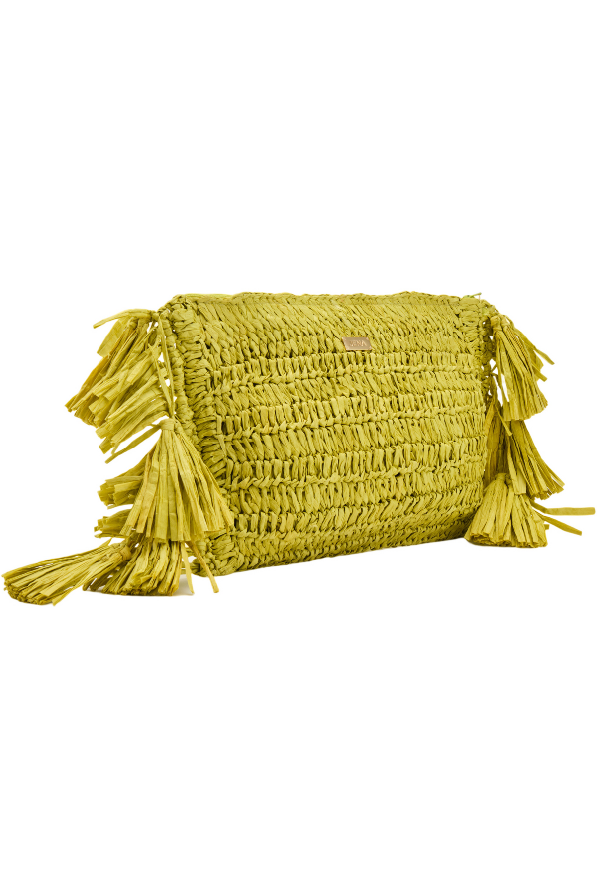 Raffia Clutch With Tassels