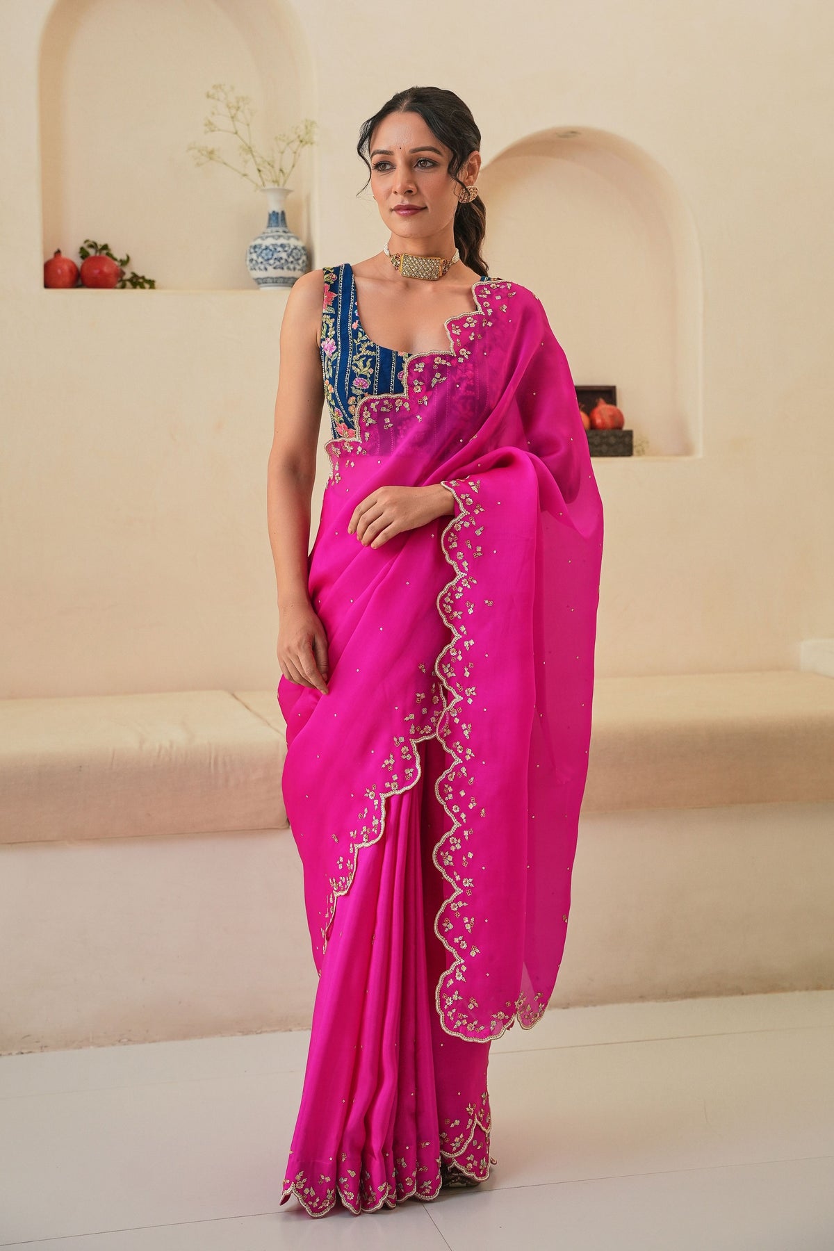 Nargis Saree Nima Blouse in Magenta