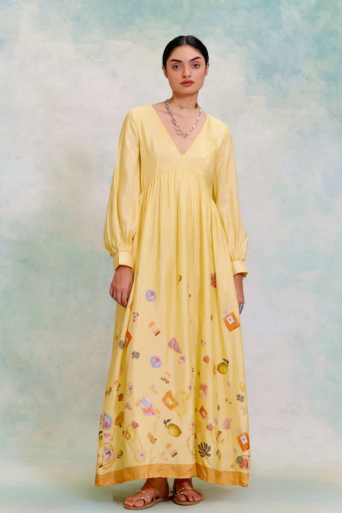 Aurelia Powder Yellow Dress