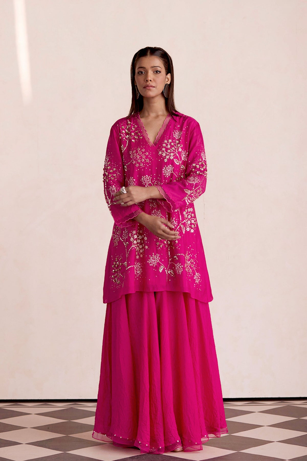 Magenta Sharara Set