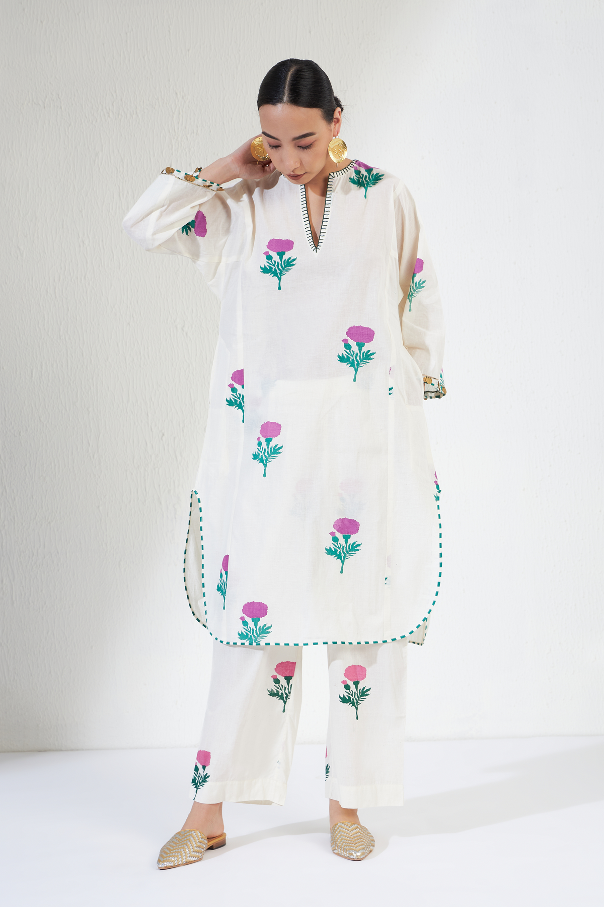 White Gulnar Kurta Set