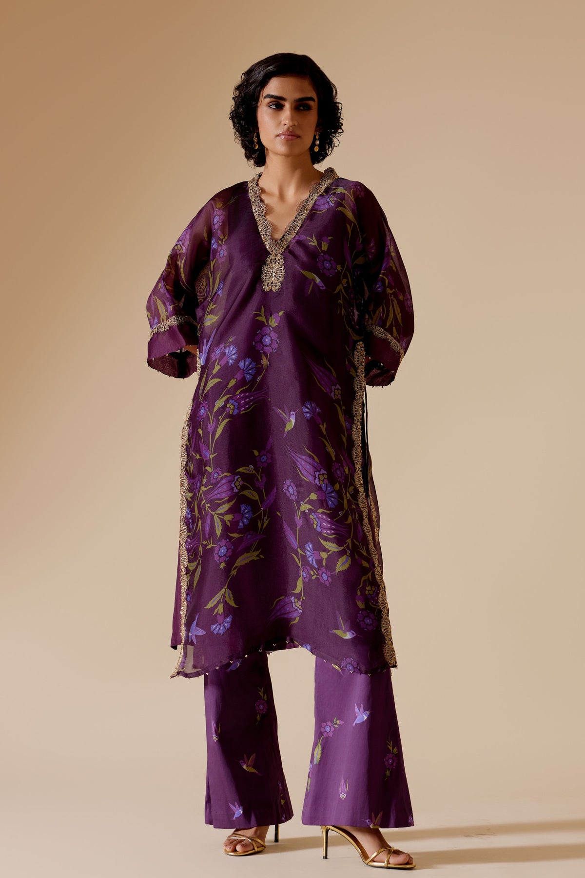 Sitara Purple Print Tunic Set