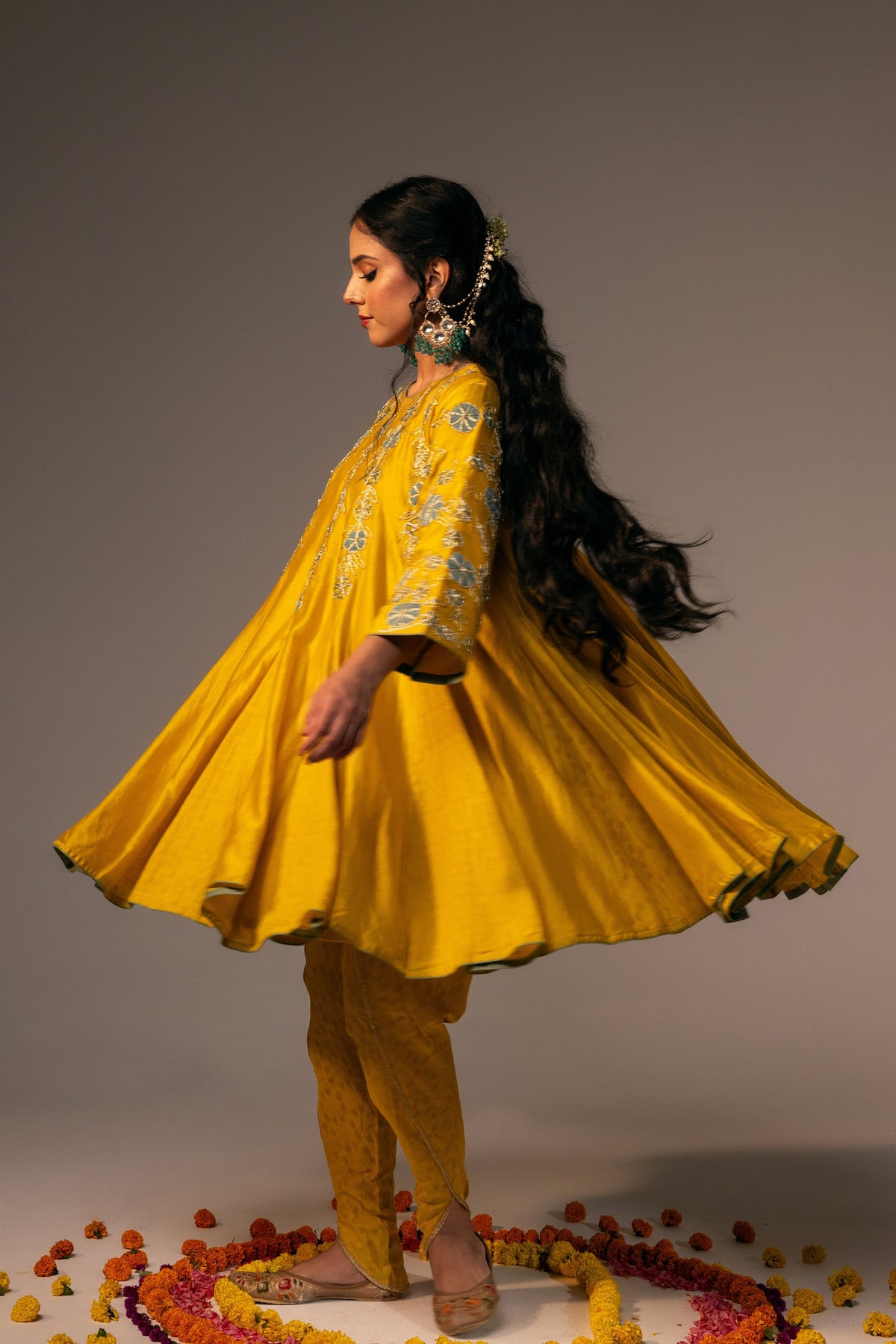 Yellow Anarkali Set