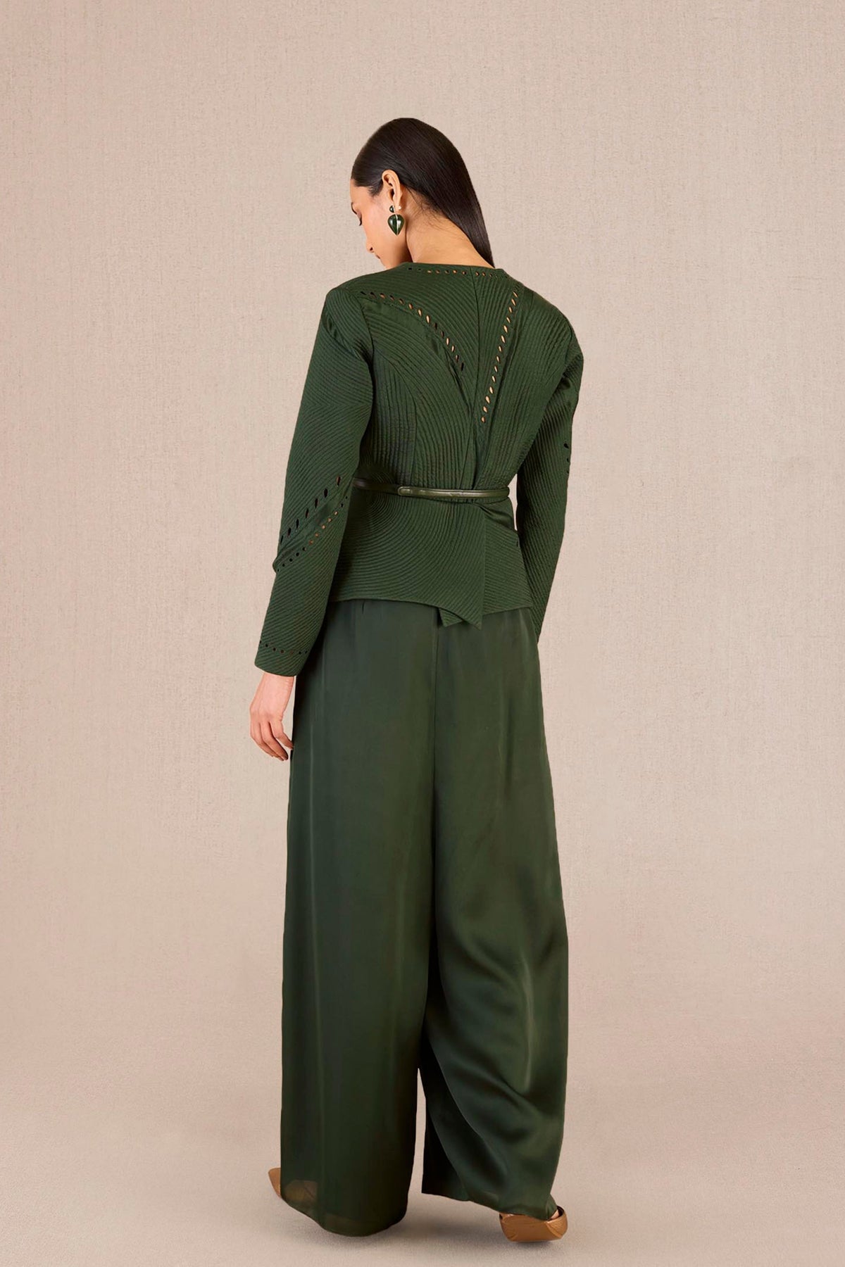 Rifat Jacket Set In Dark Green