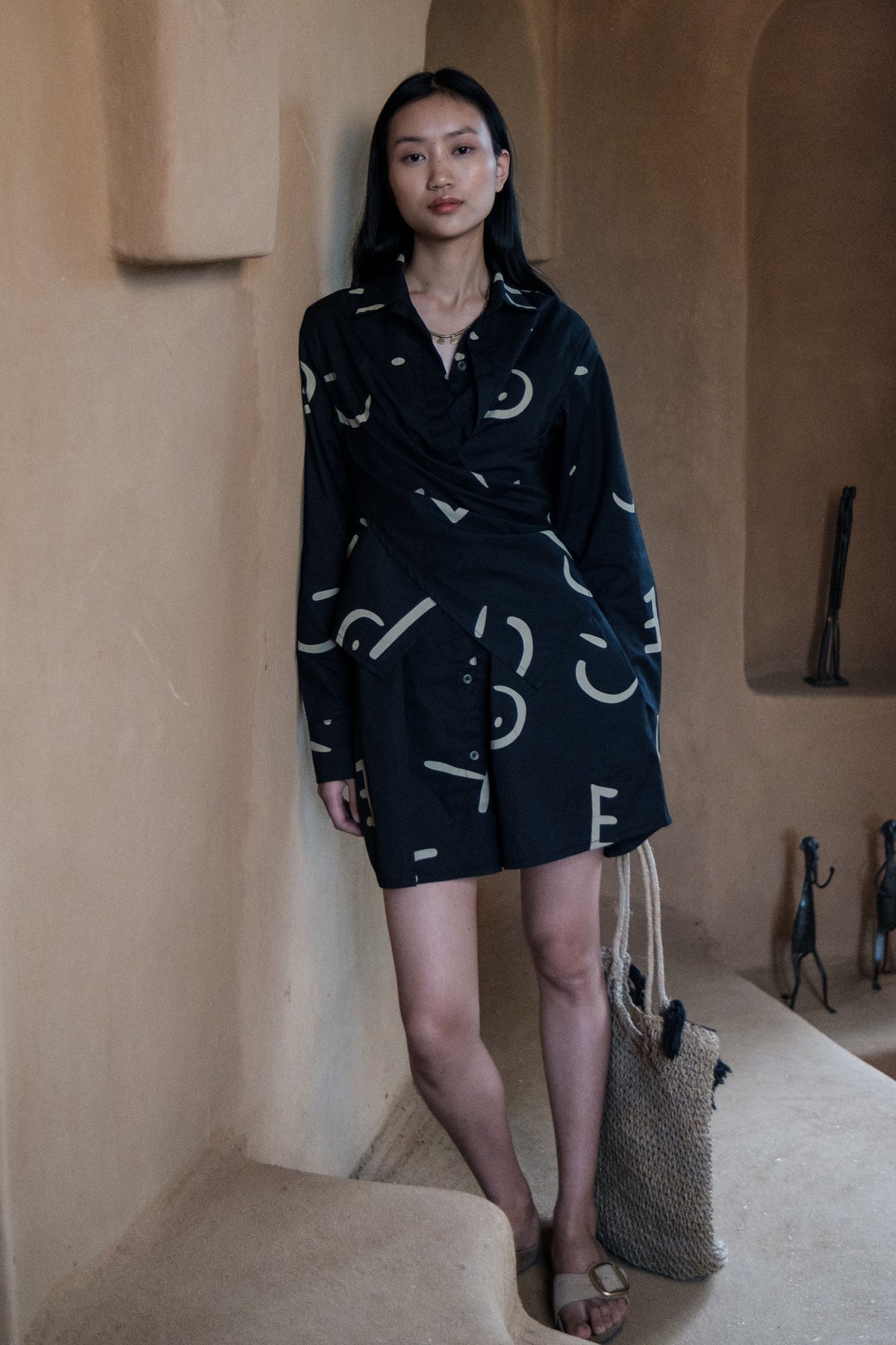 Black Line Seattle Shirt Dress