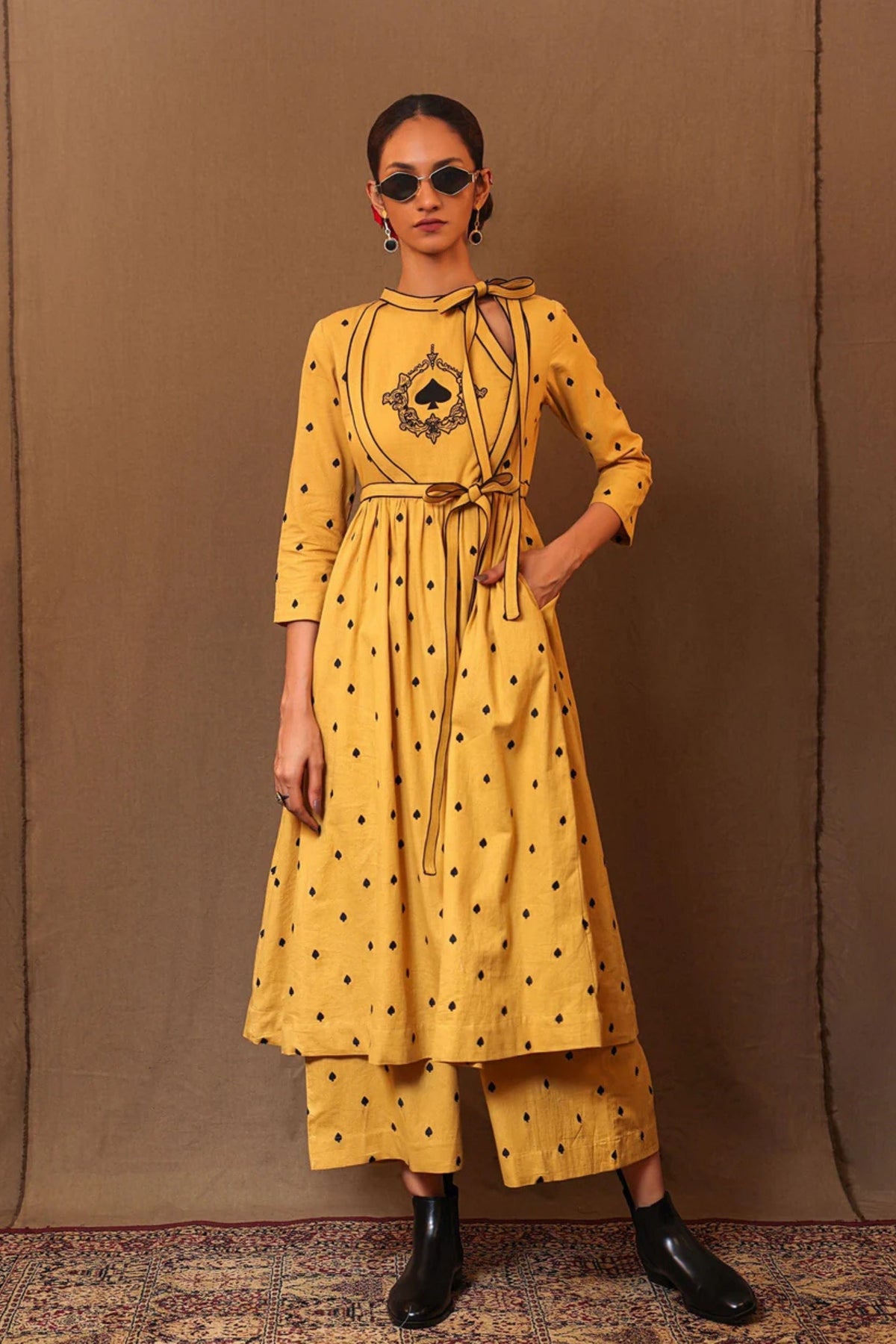 Mustard Rakha Kurta Set