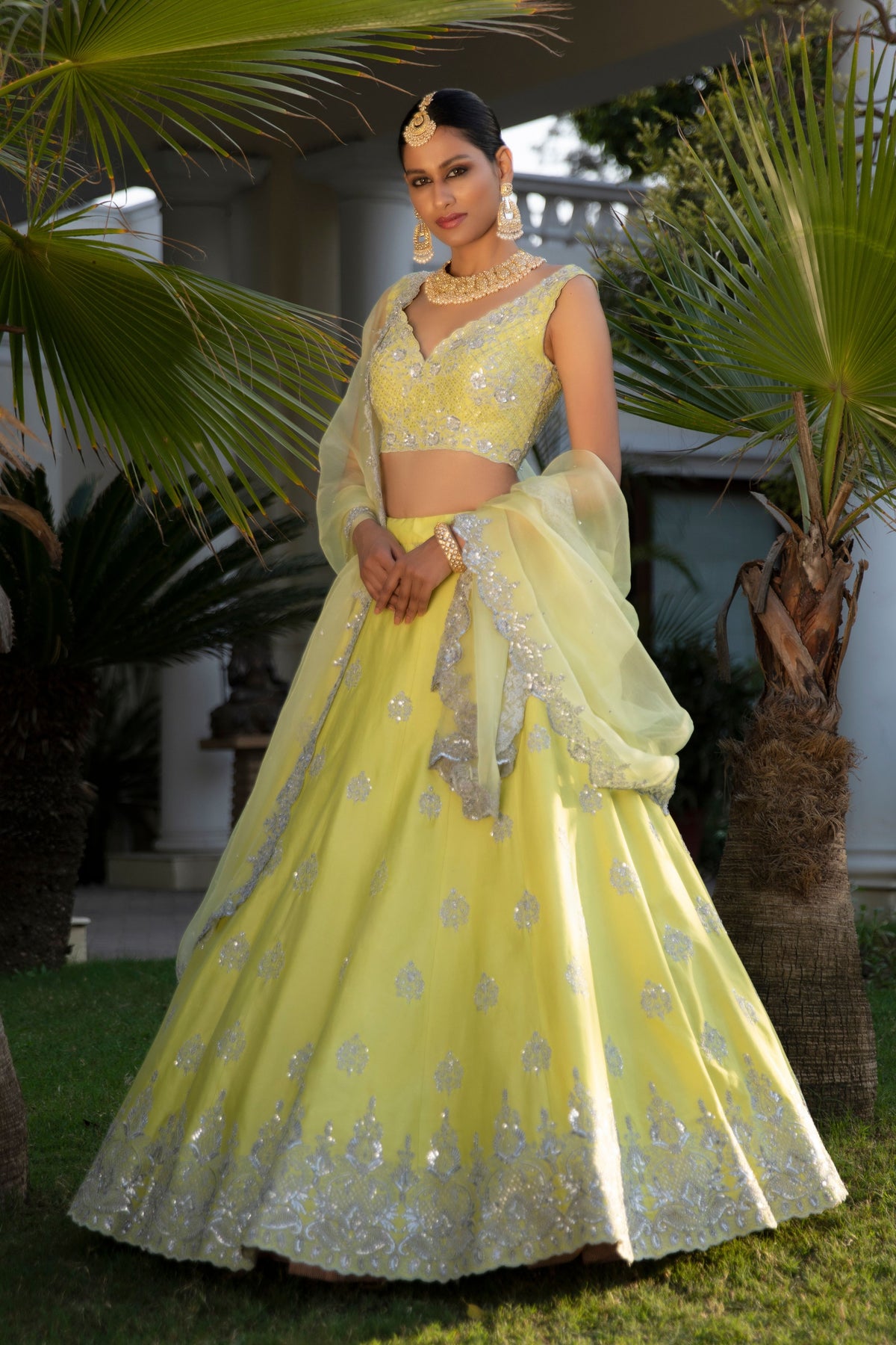 Lime Green Lehenga Set