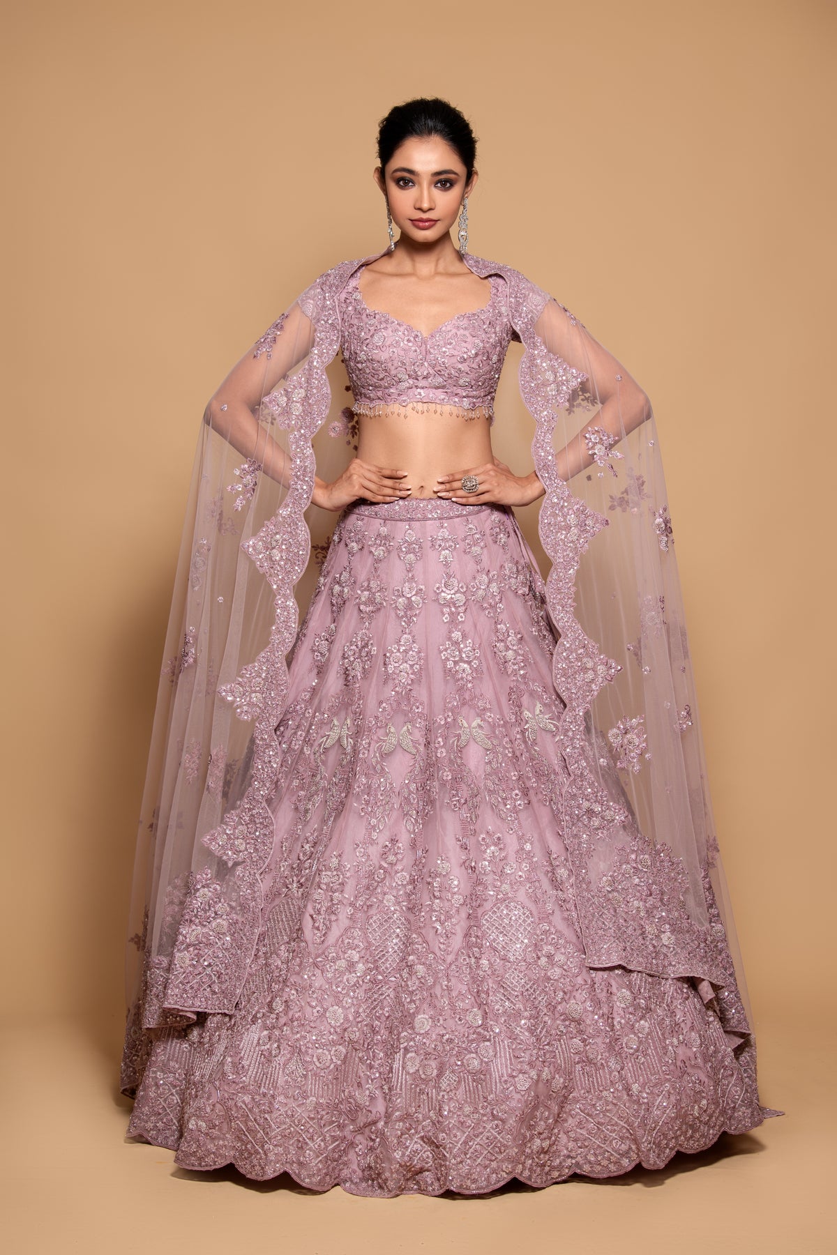 Amer Lilac Lehenga Set