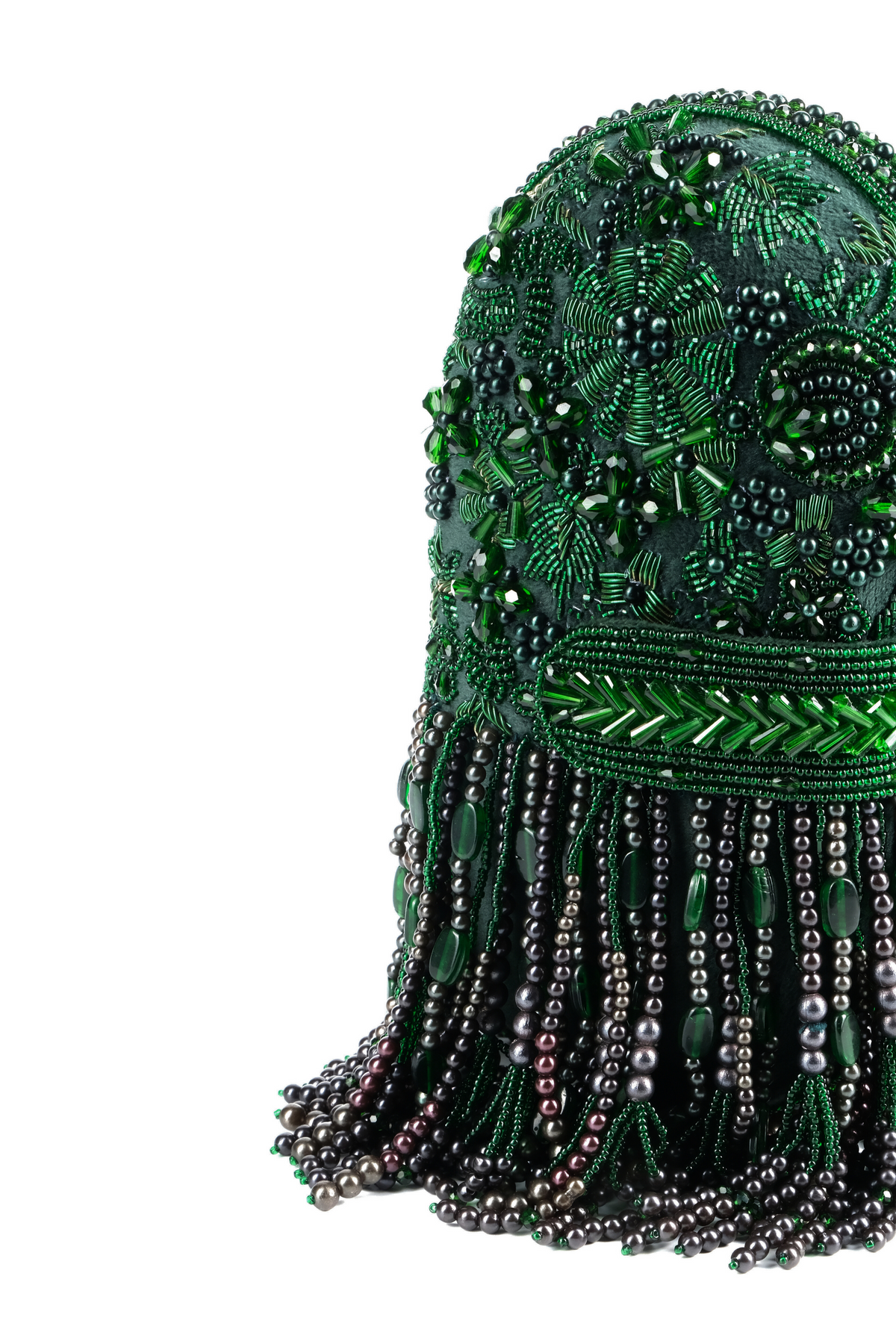 Azmat Green Embellished Capsule Bag