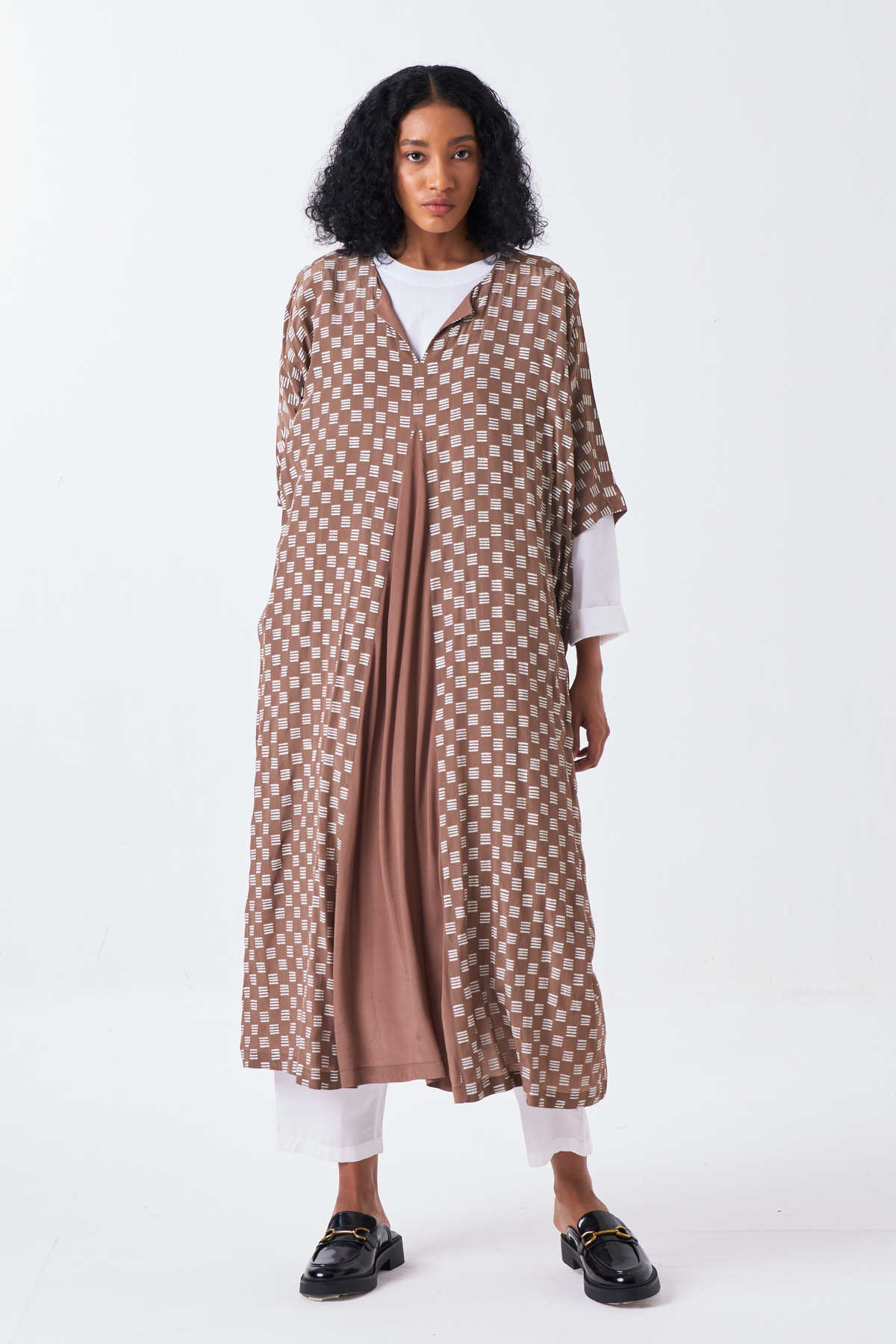 All Over Brick Print Kaftan