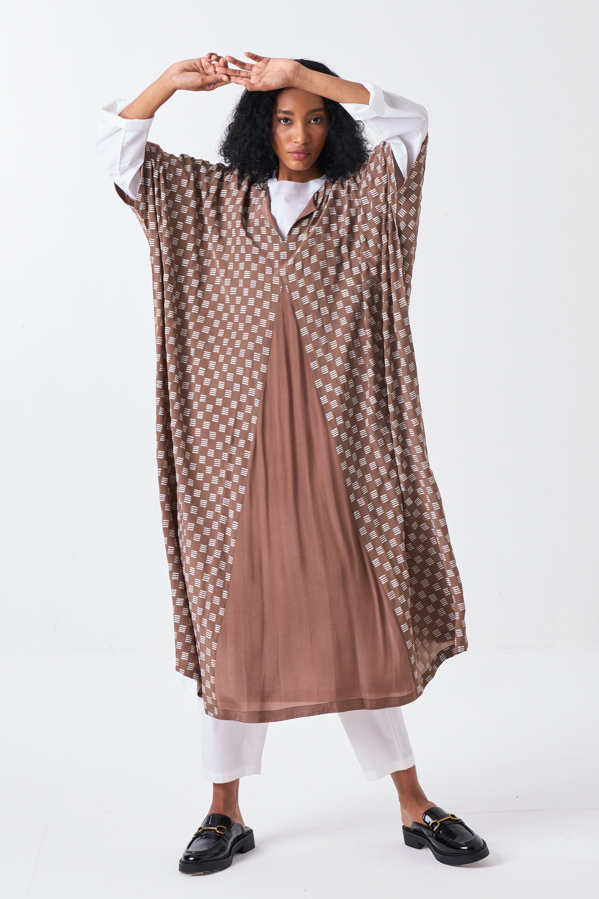 All Over Brick Print Kaftan