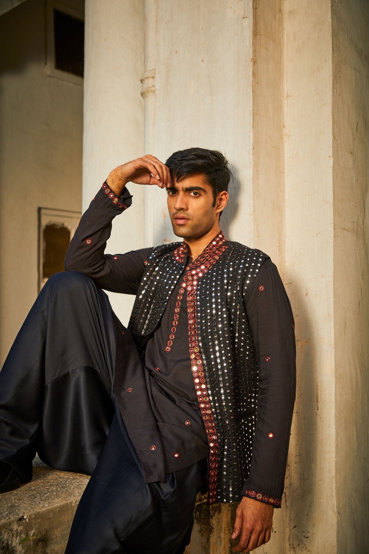 Rabari Mirrorwork Kurta With Dhotis