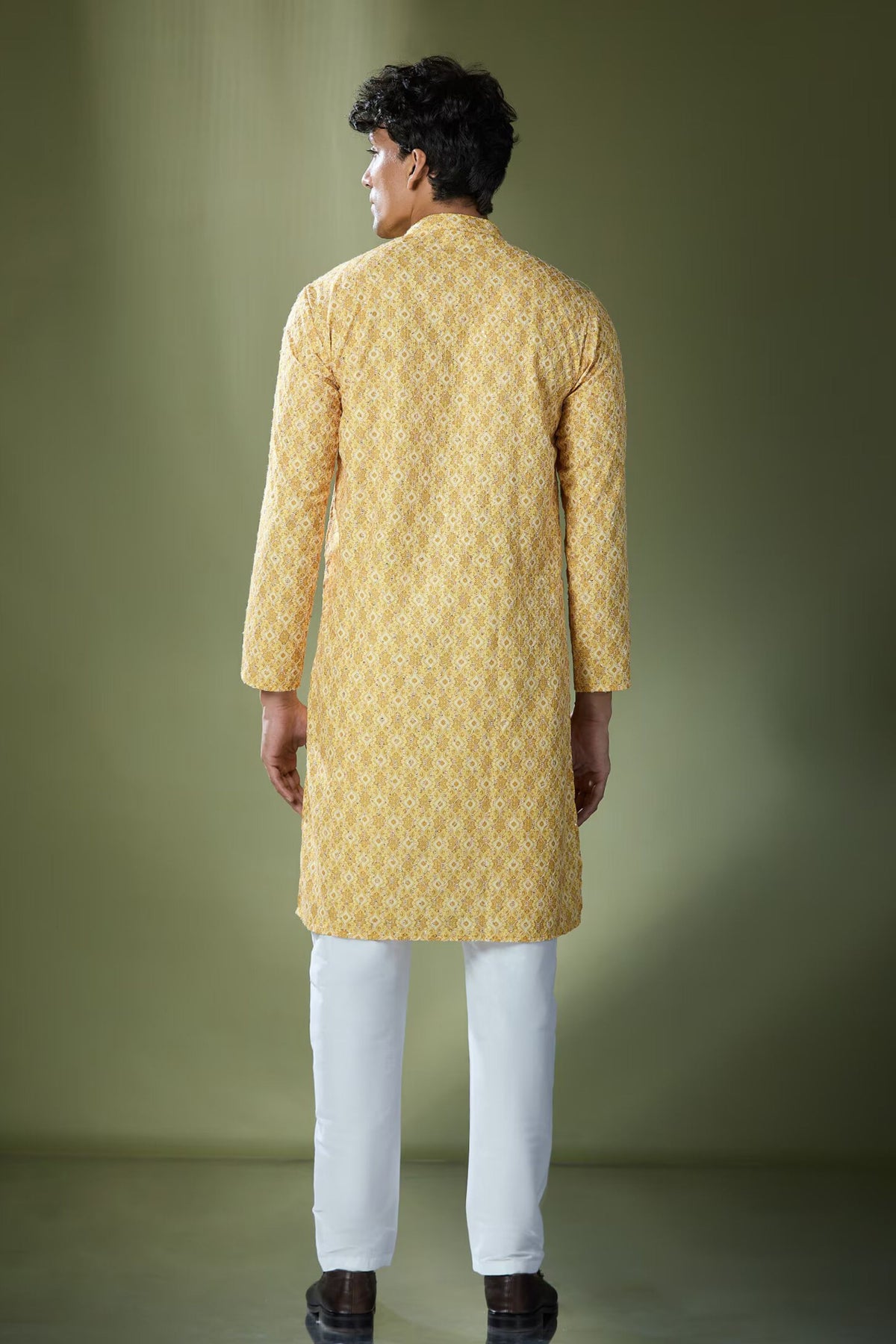 Yellow Printed Kurta Set