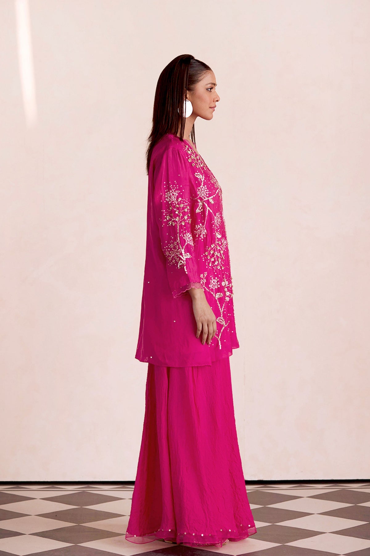 Magenta Sharara Set