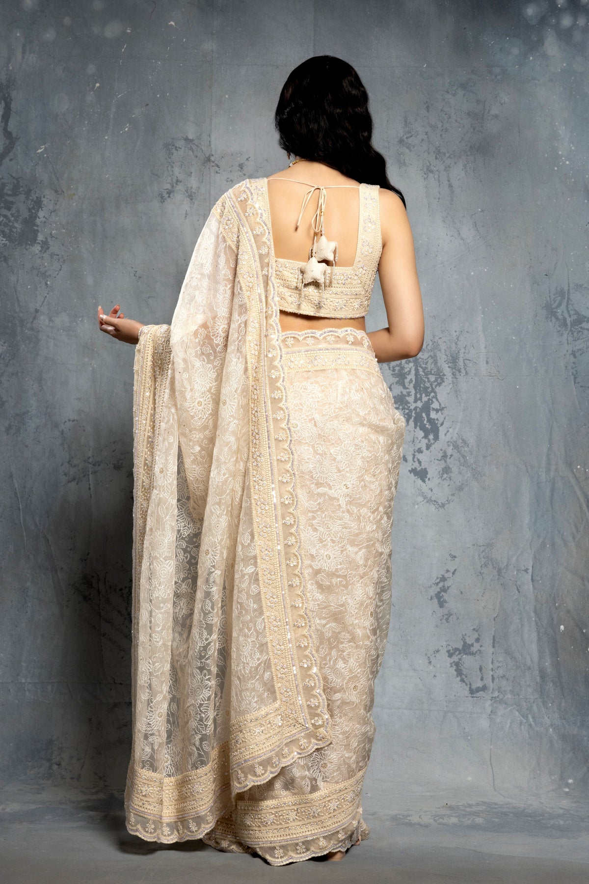 Embroidered Saree Set