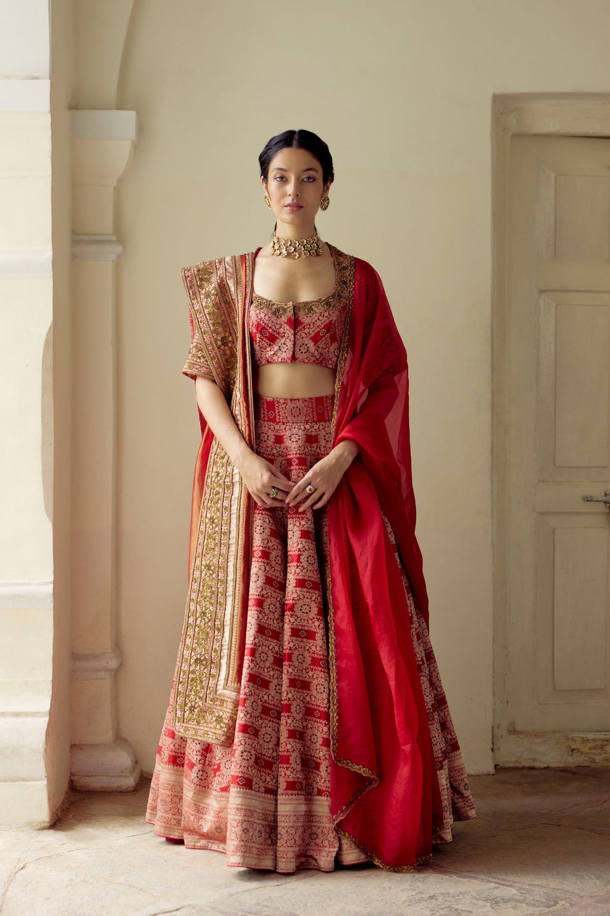 Dhavee Red Lehenga Set