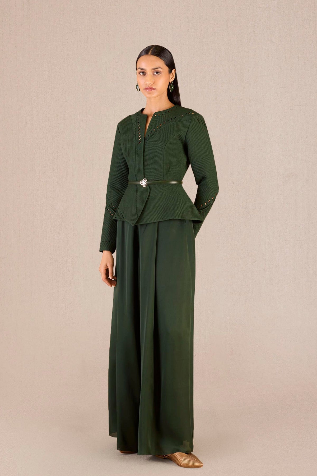 Rifat Jacket Set In Dark Green