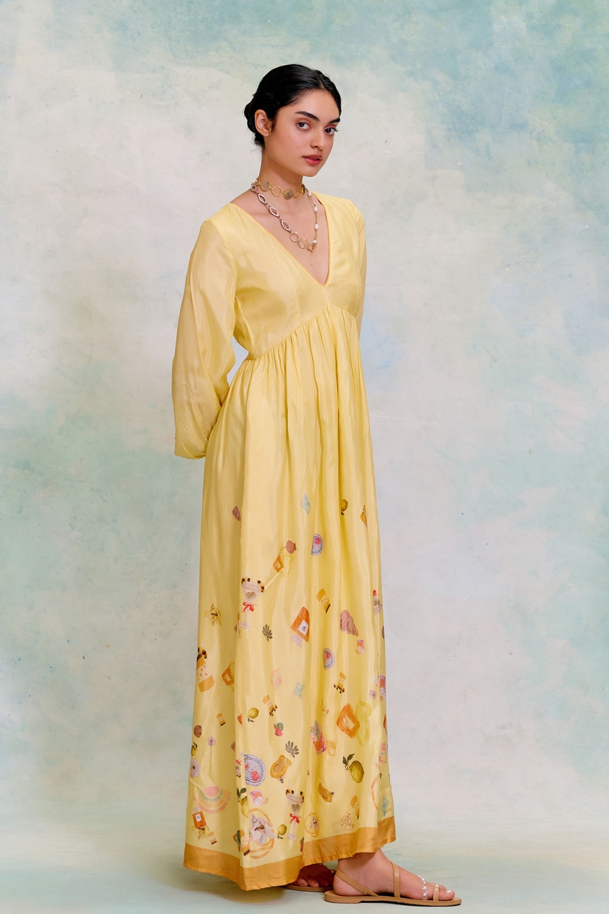 Aurelia Powder Yellow Dress