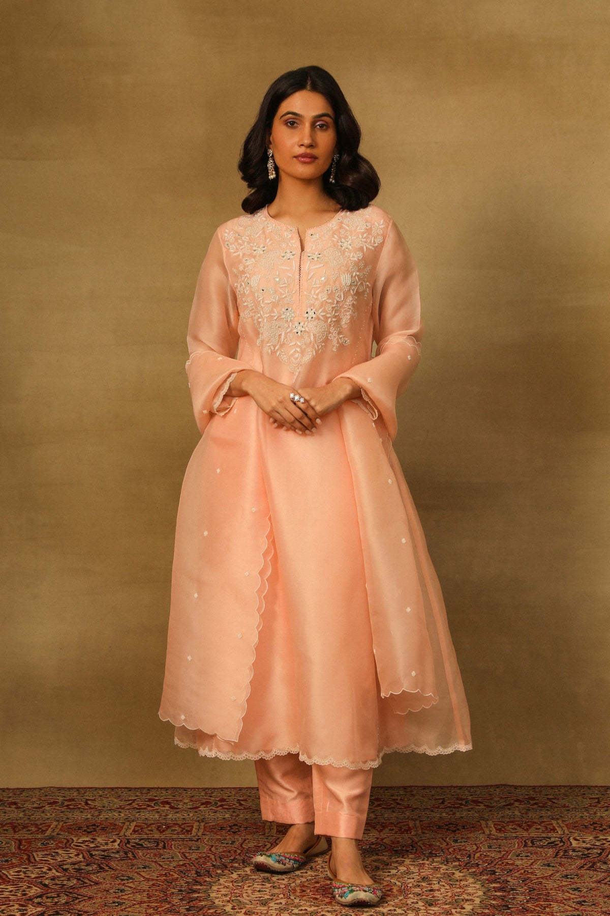 Peach Pearl Kurta Set