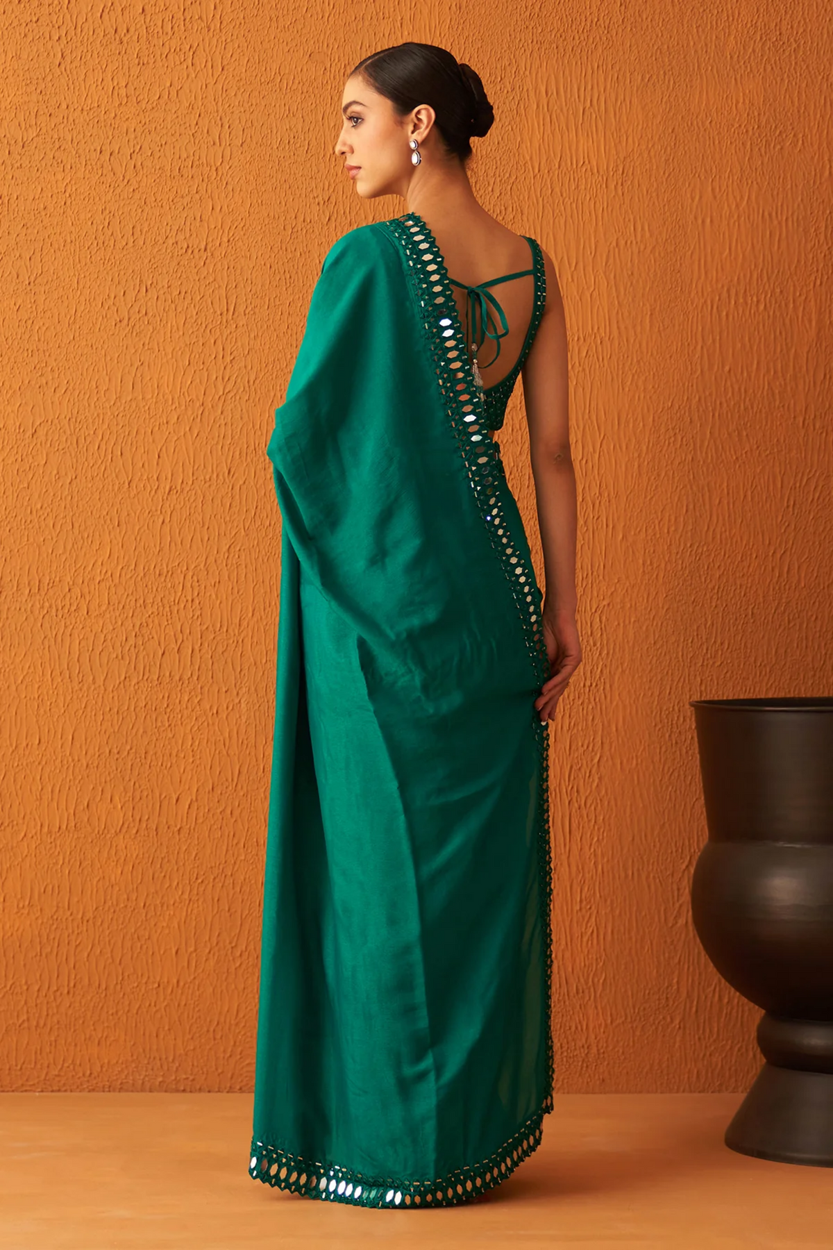 Myrtle Green Silk Saree