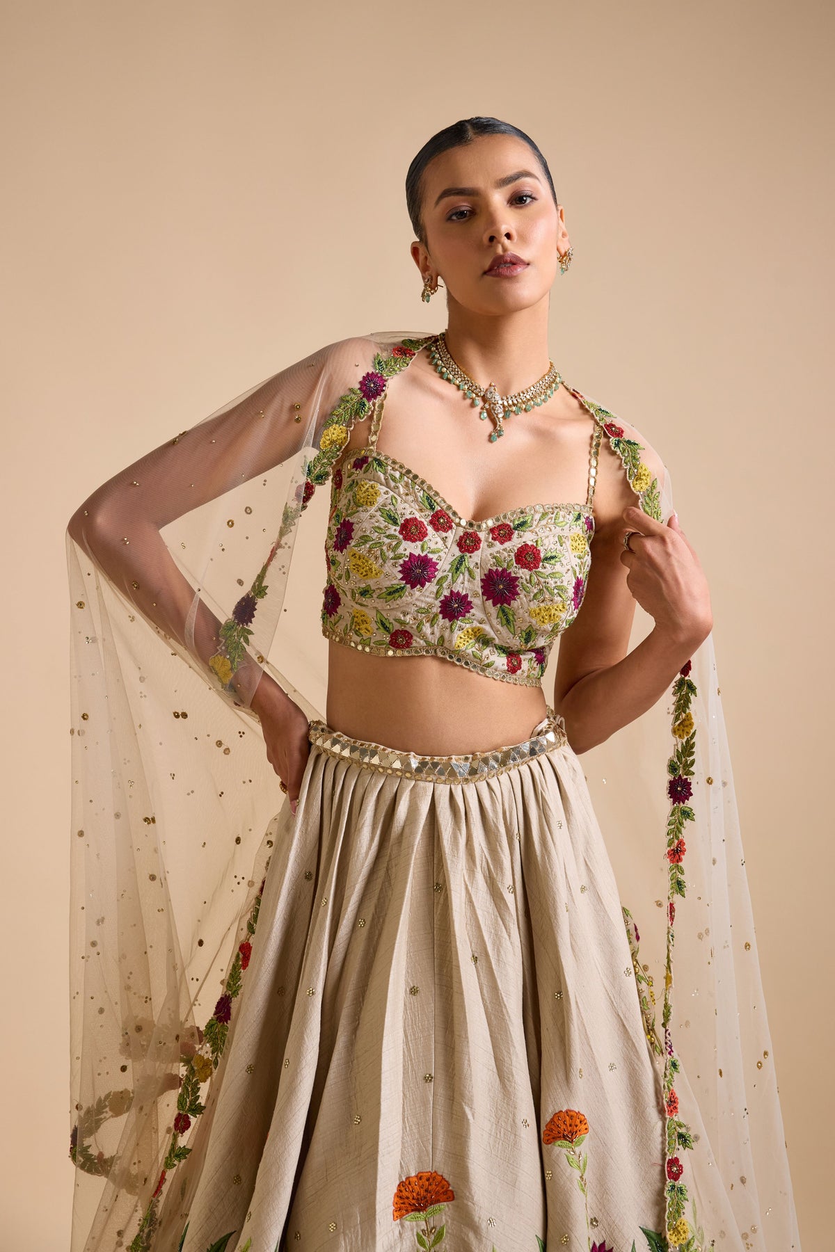 Ivory Full Bloom Lehenga Set