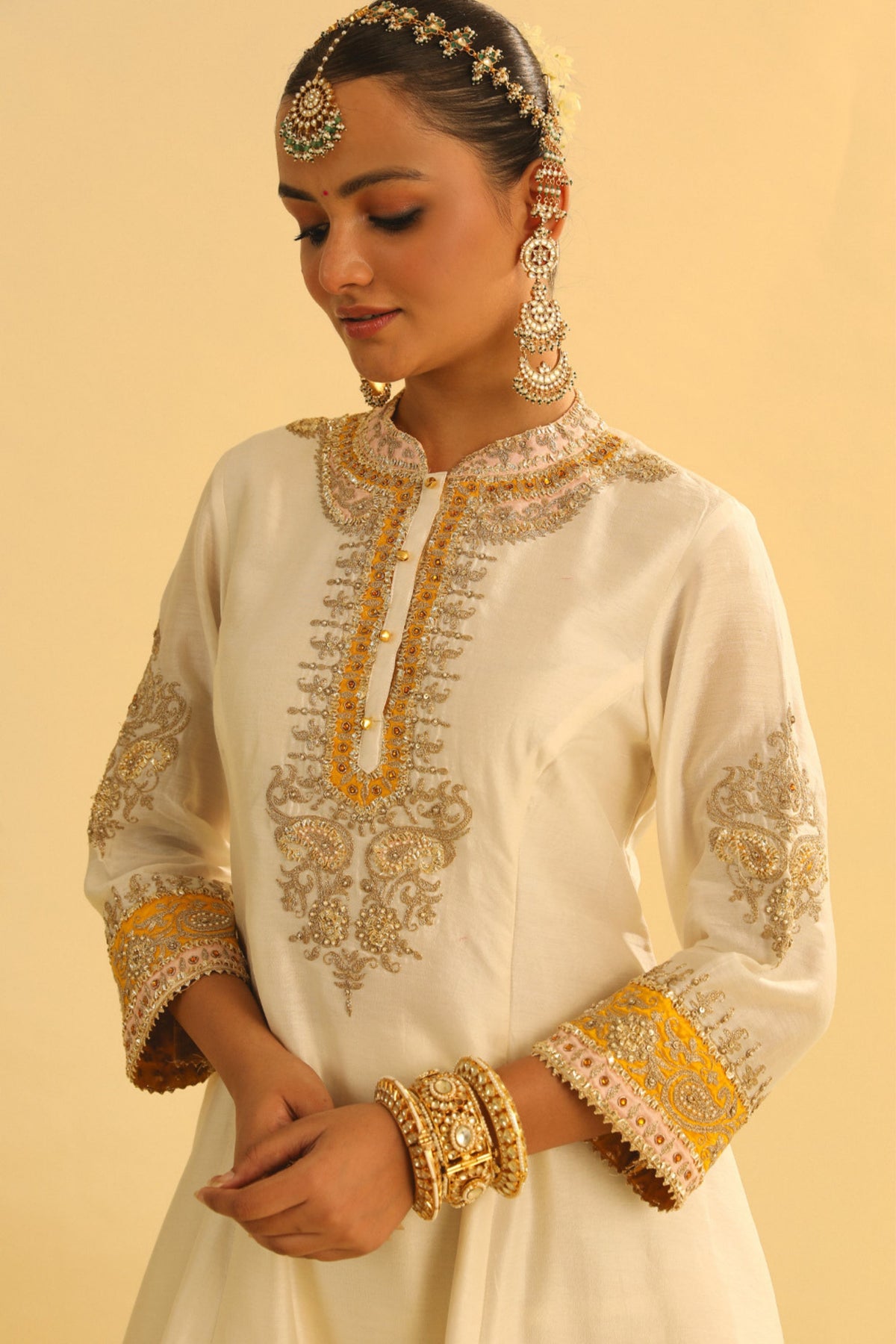 Amani Daisy Ivory Kurta Set