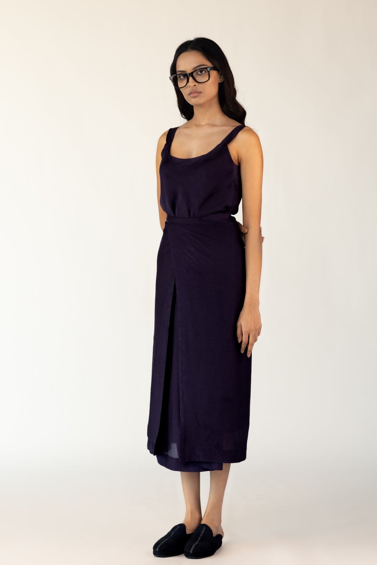 Violet Silk Wrap Dress