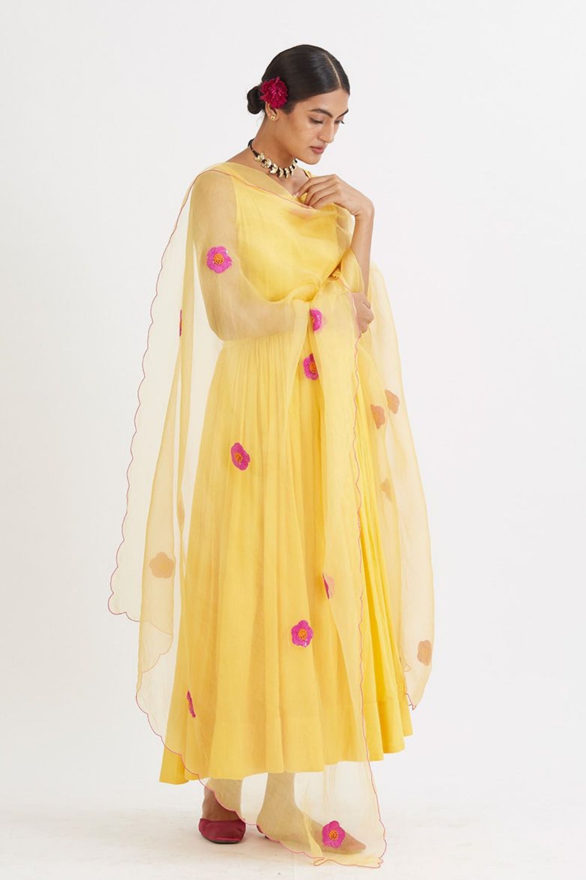 Gul Yellow Anarkali Set