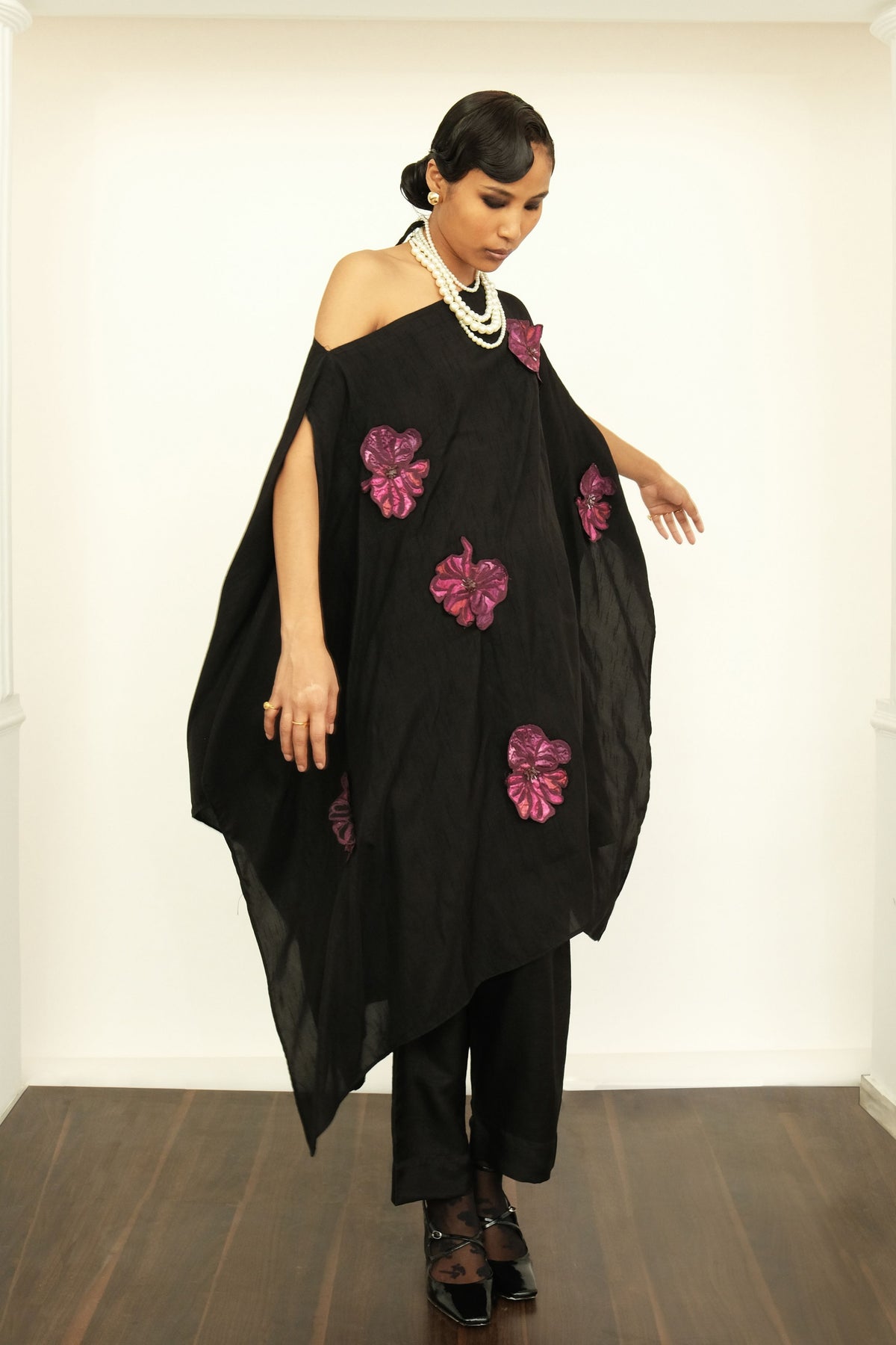 Applique Black Tunic