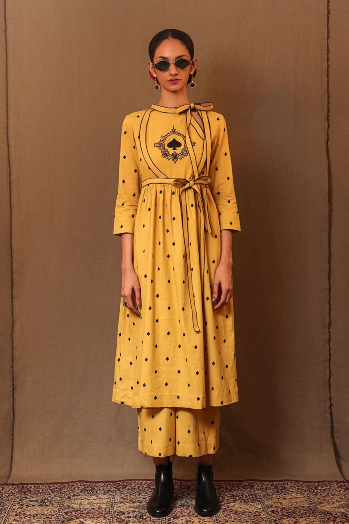 Mustard Rakha Kurta Set