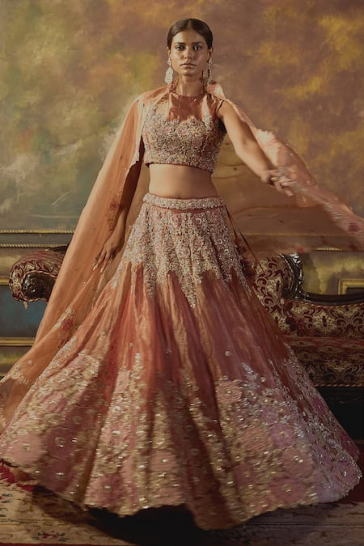 Golden Tissue Lehenga Set