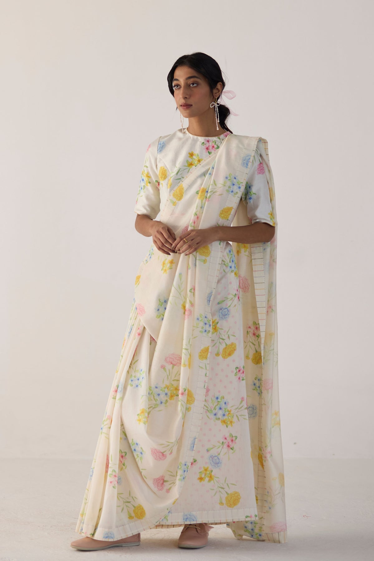 Marigolds Silk and Cotton Chanderi Sari