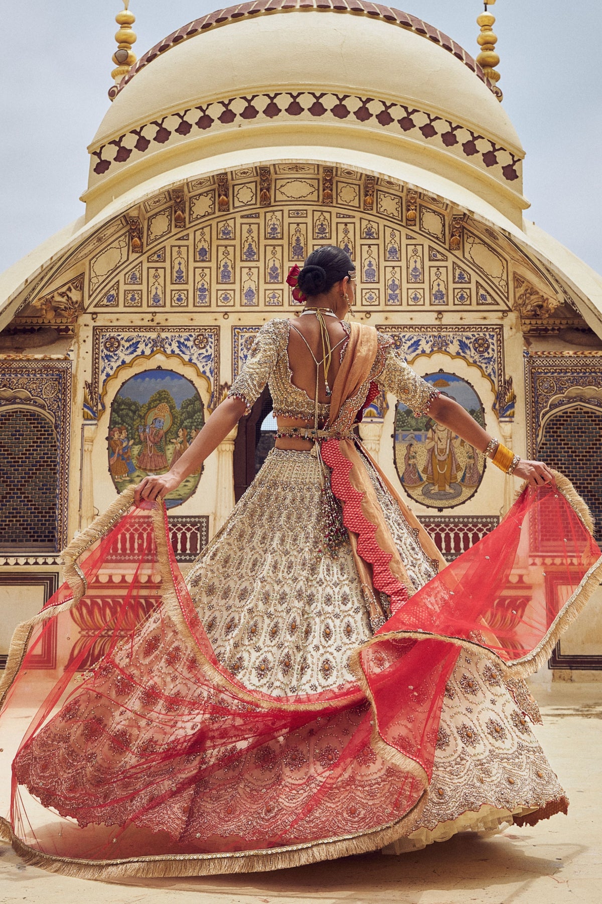 Gold Embroidered Lehenga Choli Set