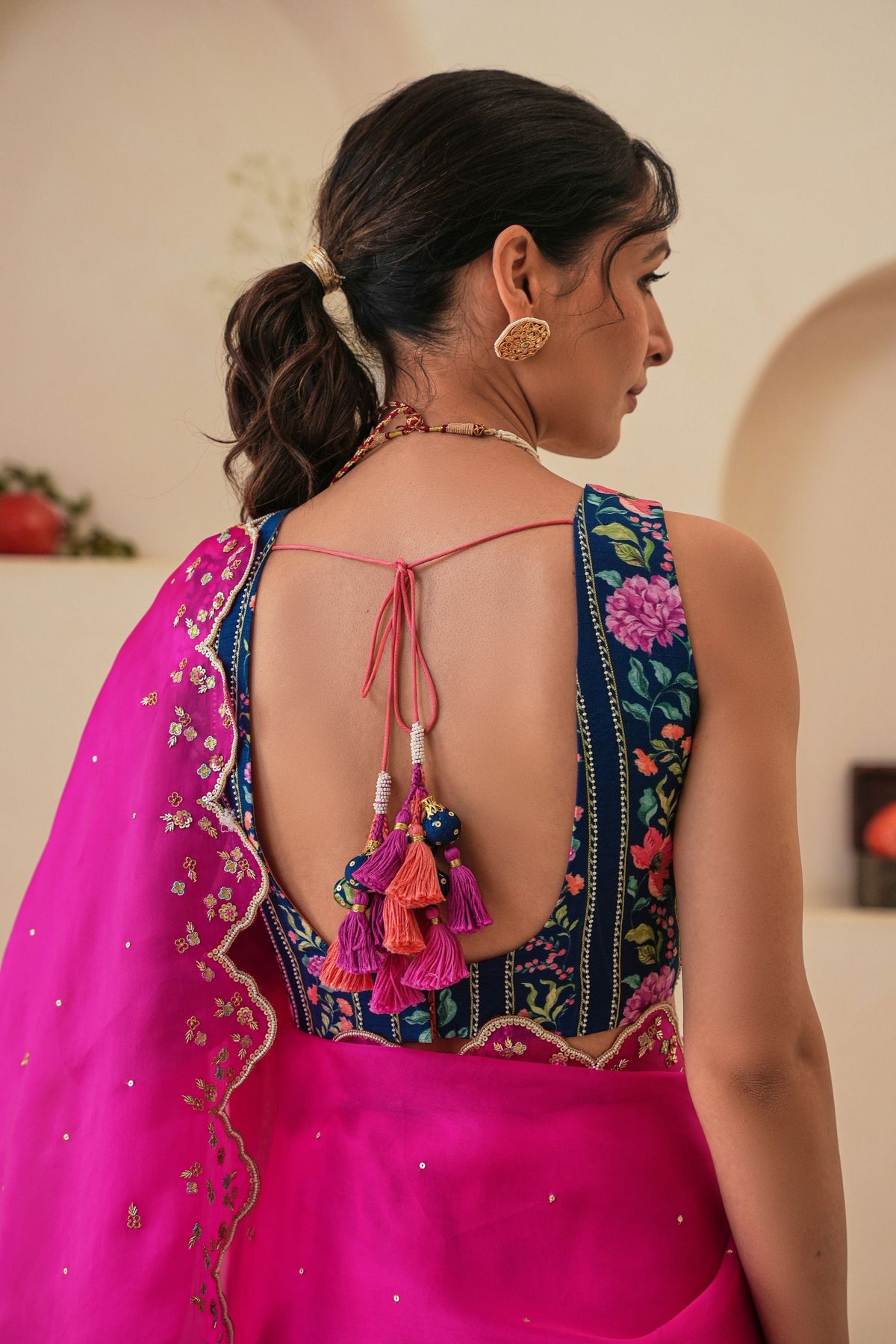 Nargis Saree Nima Blouse in Magenta