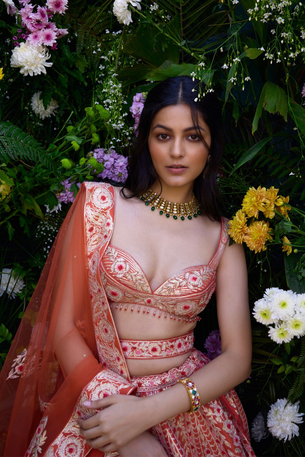 Vermillion Orange Lehenga Set