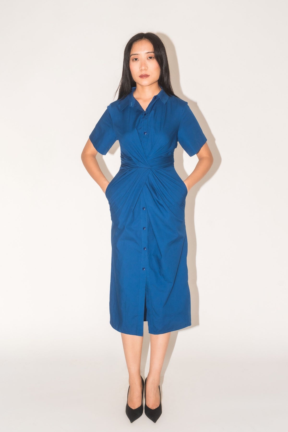 Isla Draped Blue Dress