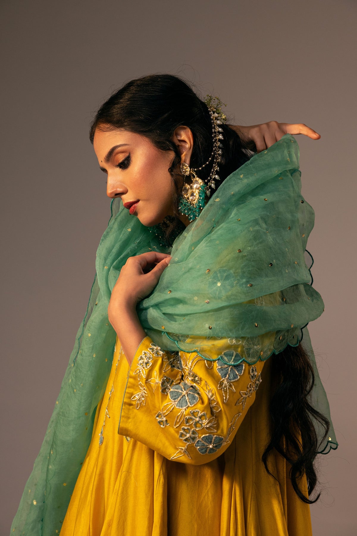 Yellow Anarkali Set