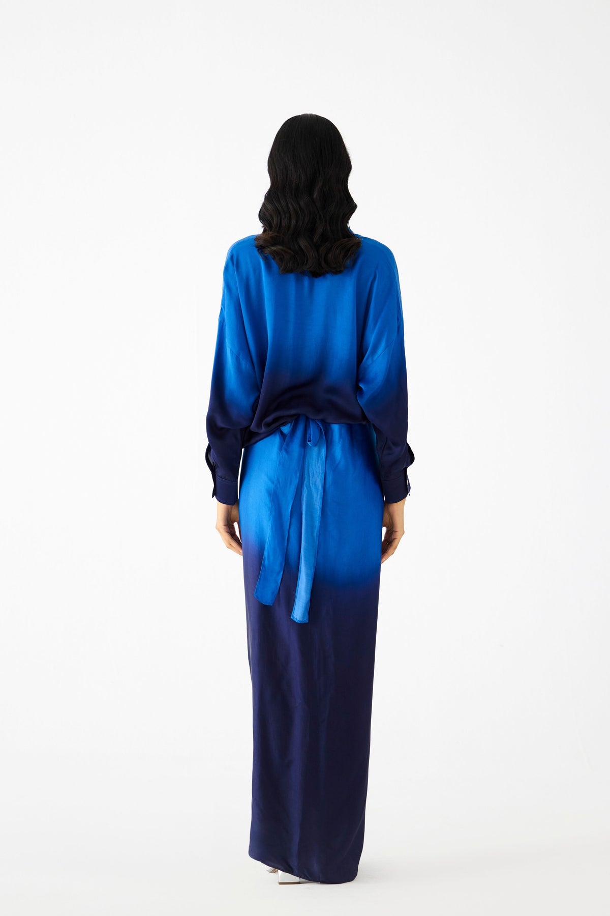 Royal Draped Shirt Dress