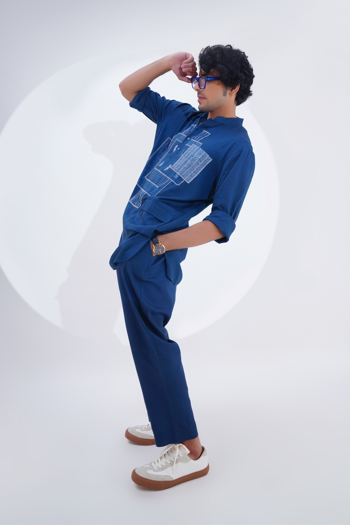 Indigo Pojagi Patch Work Kurta Set