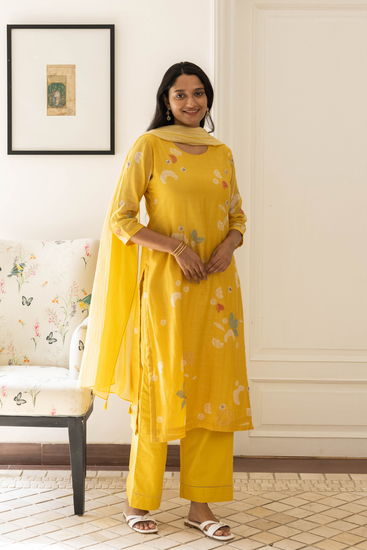 Rue Floral Embroidered Kurta Set