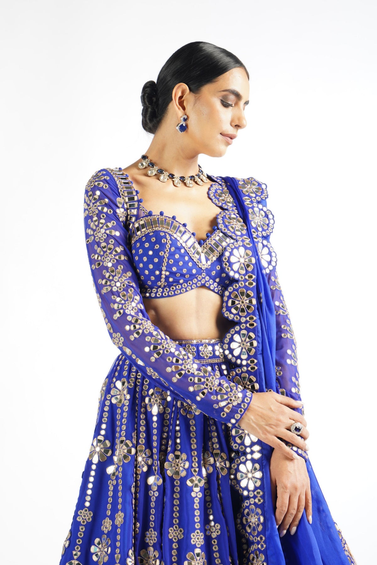 Small Flower Linear Lehenga Set