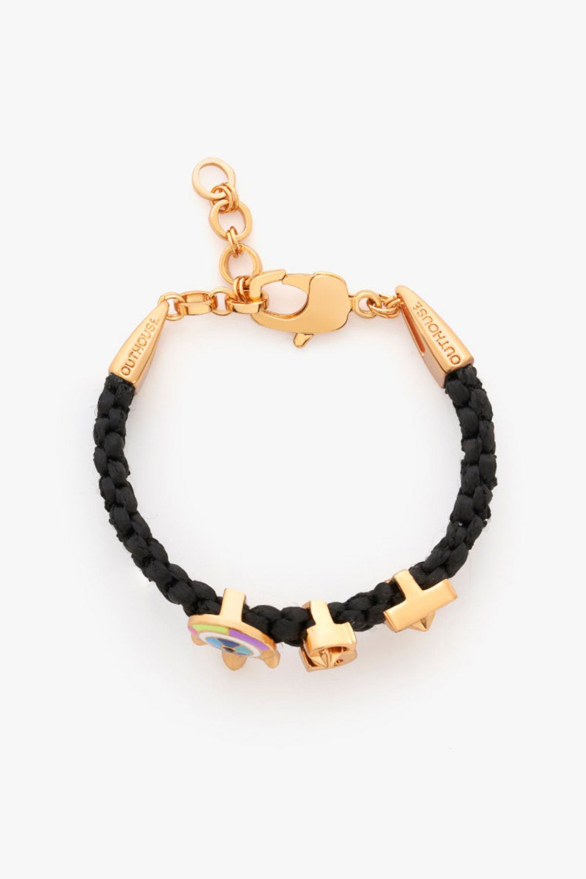 Love Links Bracelet in Black, Gold Finish