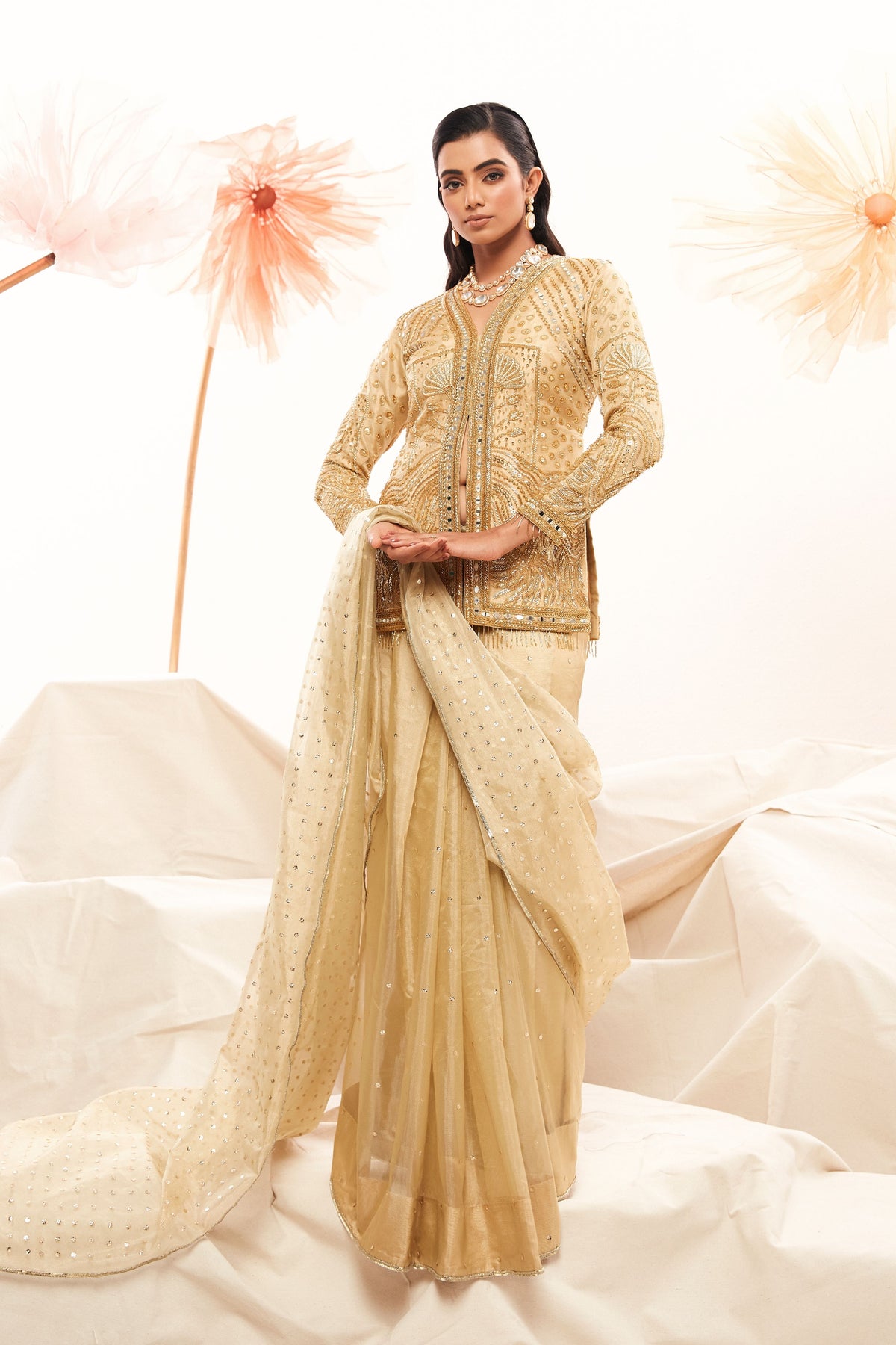 Golden Saree Set