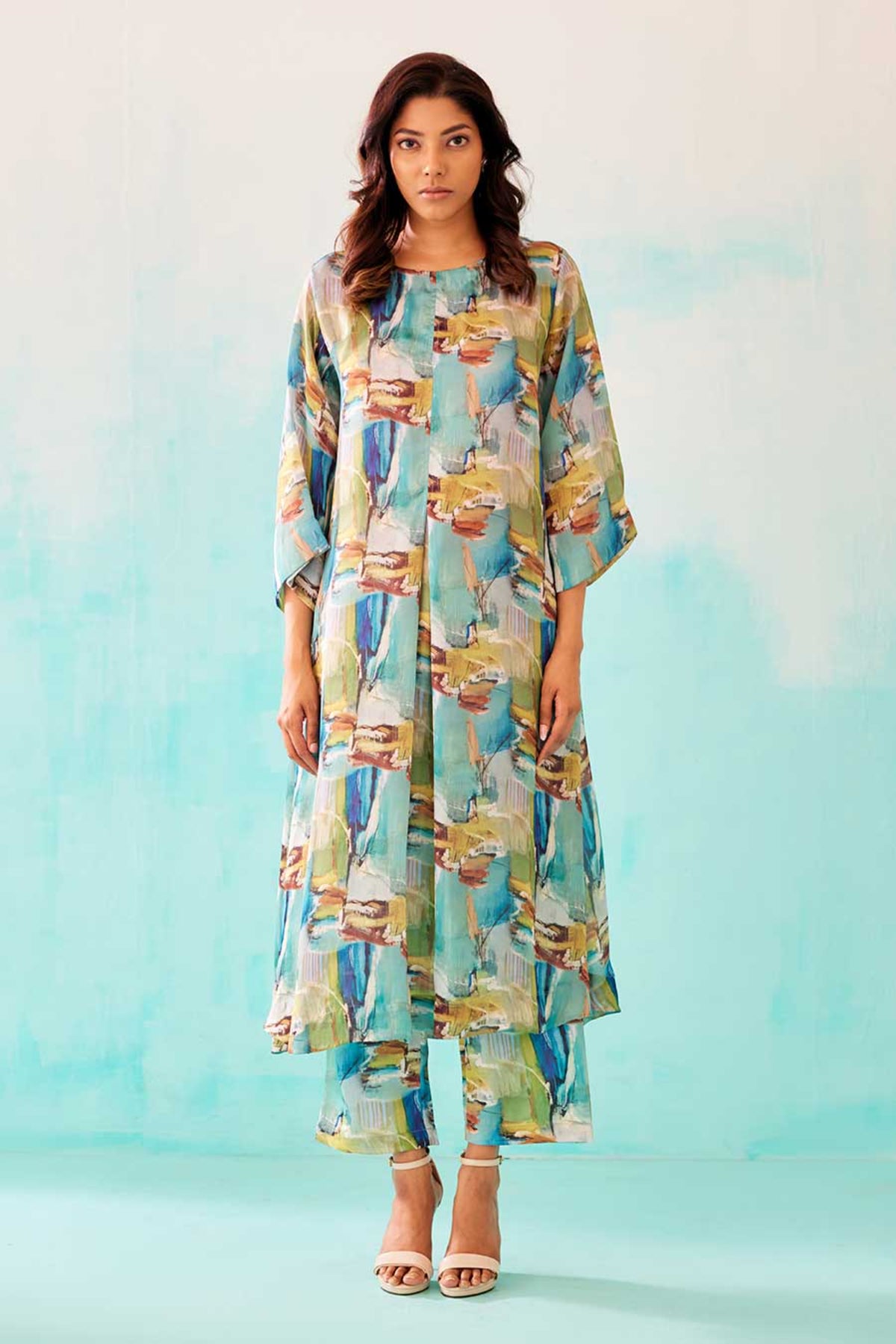 Brushstroke Printed Dress