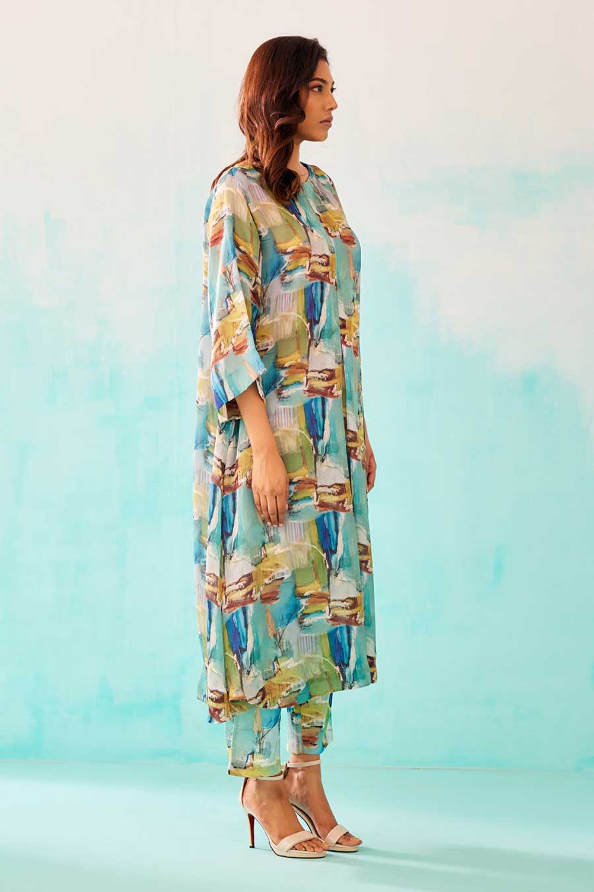 Brushstroke Printed Dress