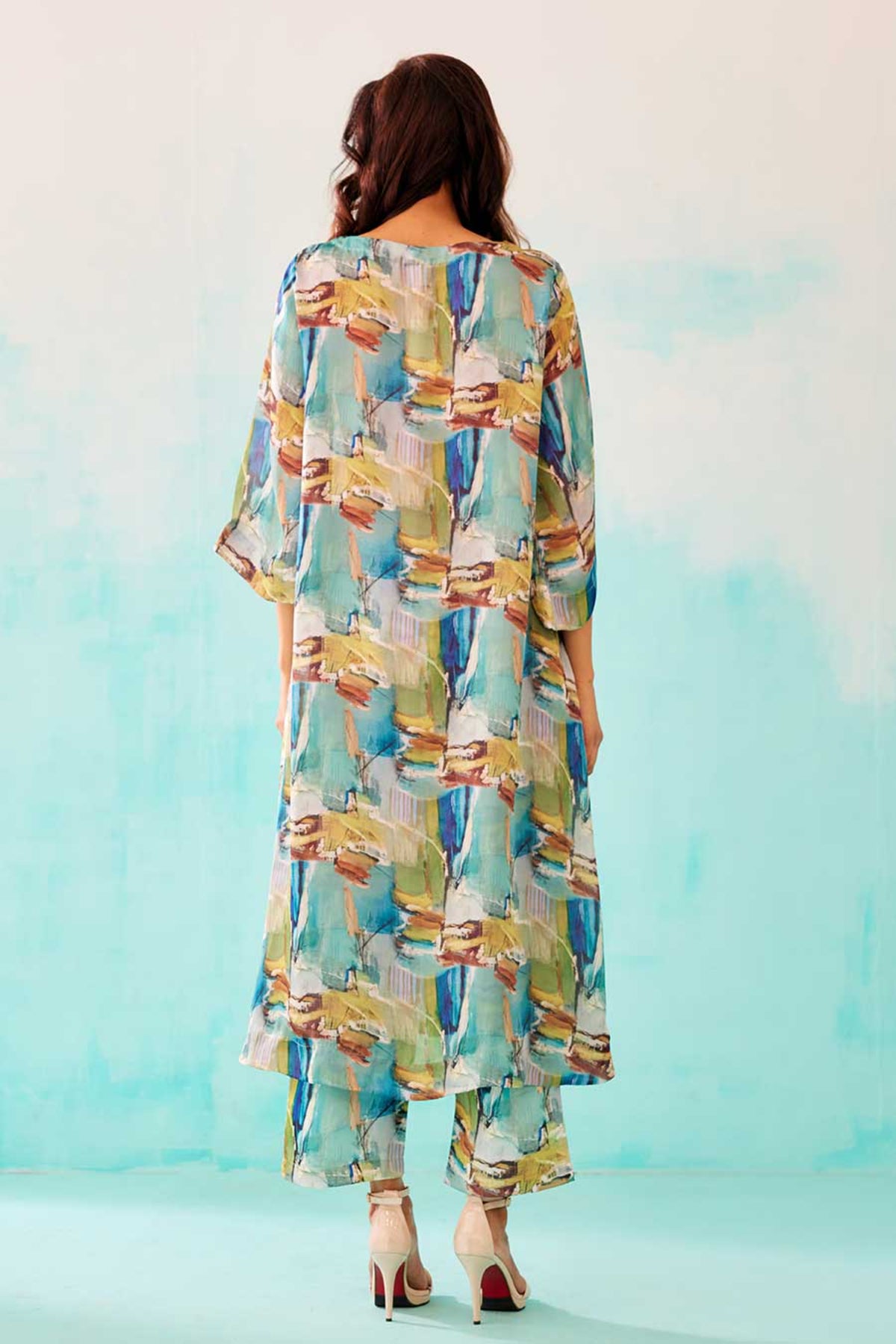 Brushstroke Printed Dress