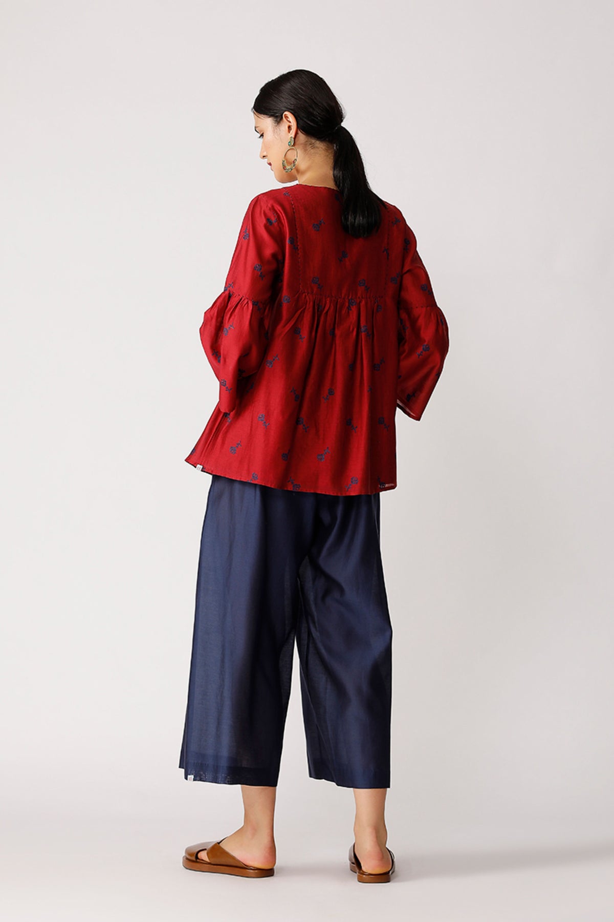 Navy Nissen Wide Leg Pants