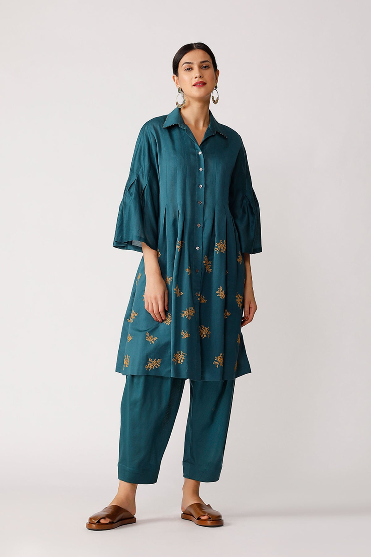 Teal Miller Dhoti Pants