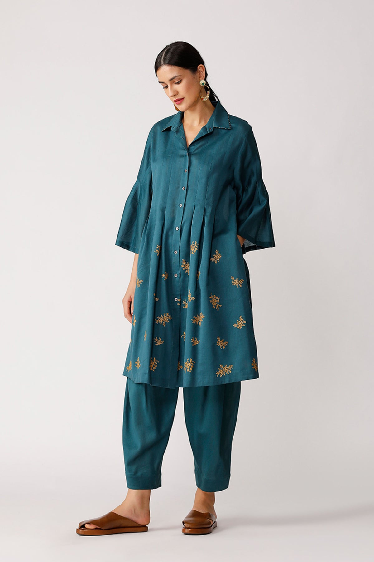 Teal Miller Dhoti Pants